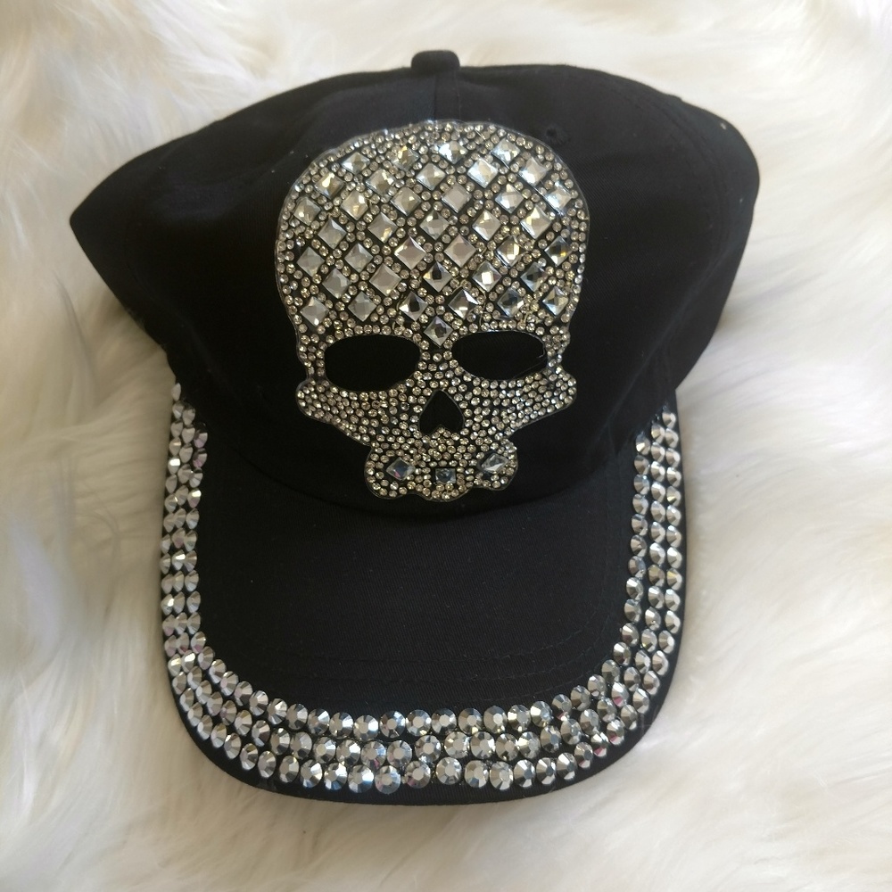 Skull Rhinestone Embellished Cap - Picture 2 of 3
